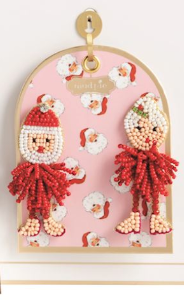 HOLIDAY BEADED EARRINGS BY MUD PIE