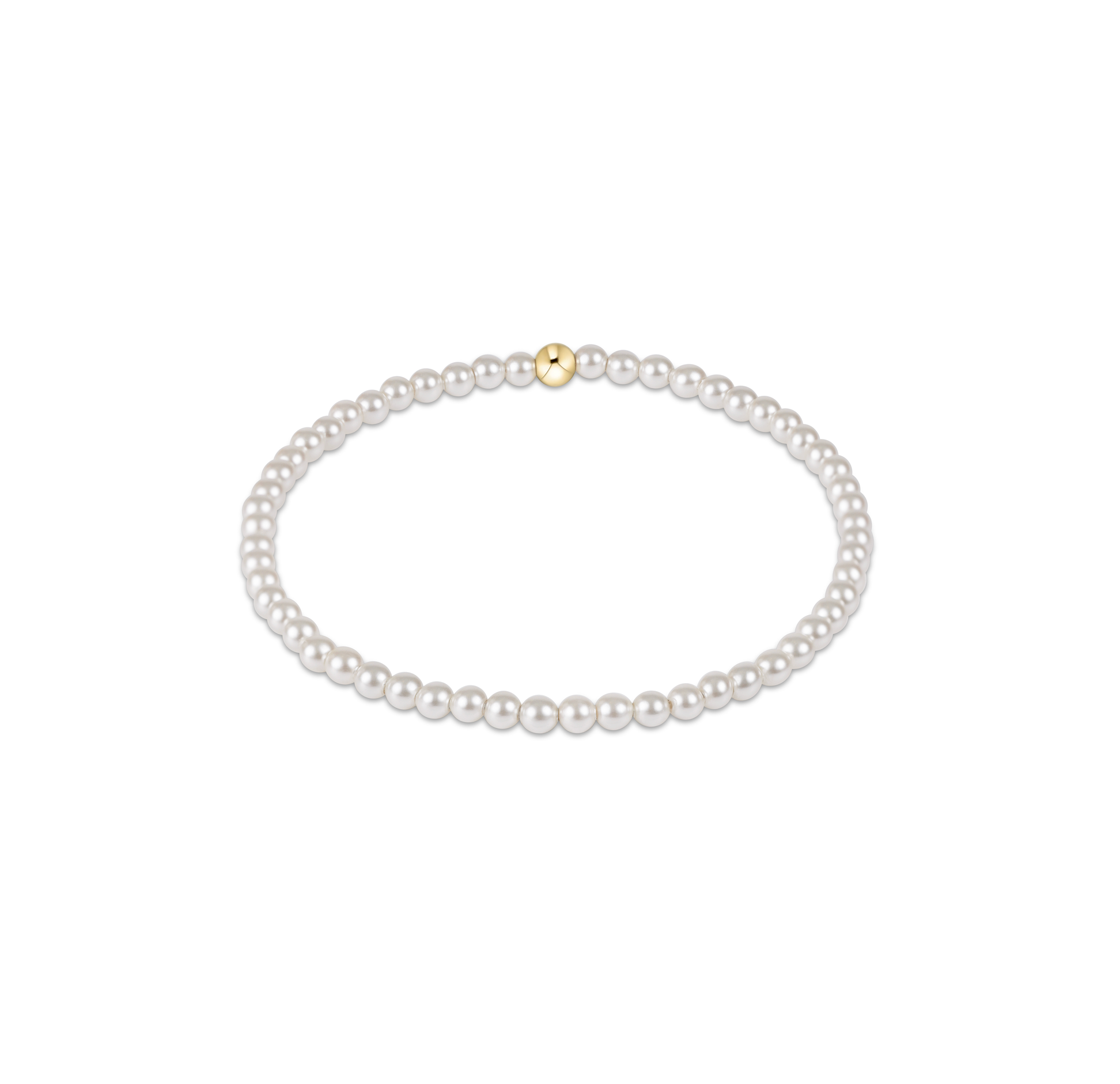 Classic Pearl 3mm Bead Bracelet - Inspire Small Gold Charm by enewton