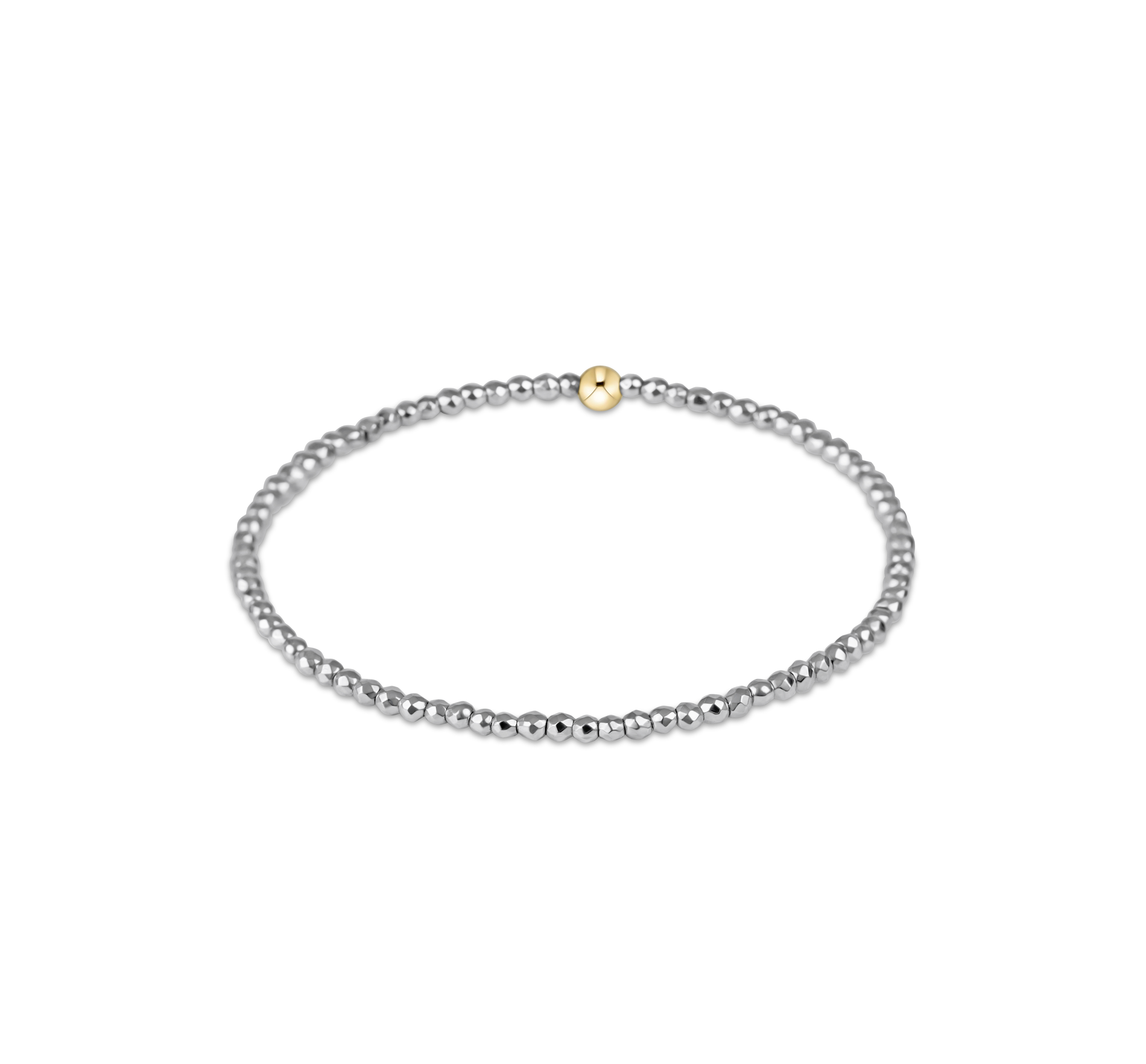Silver Faceted Hematite 2mm Bead Bracelet by enewton