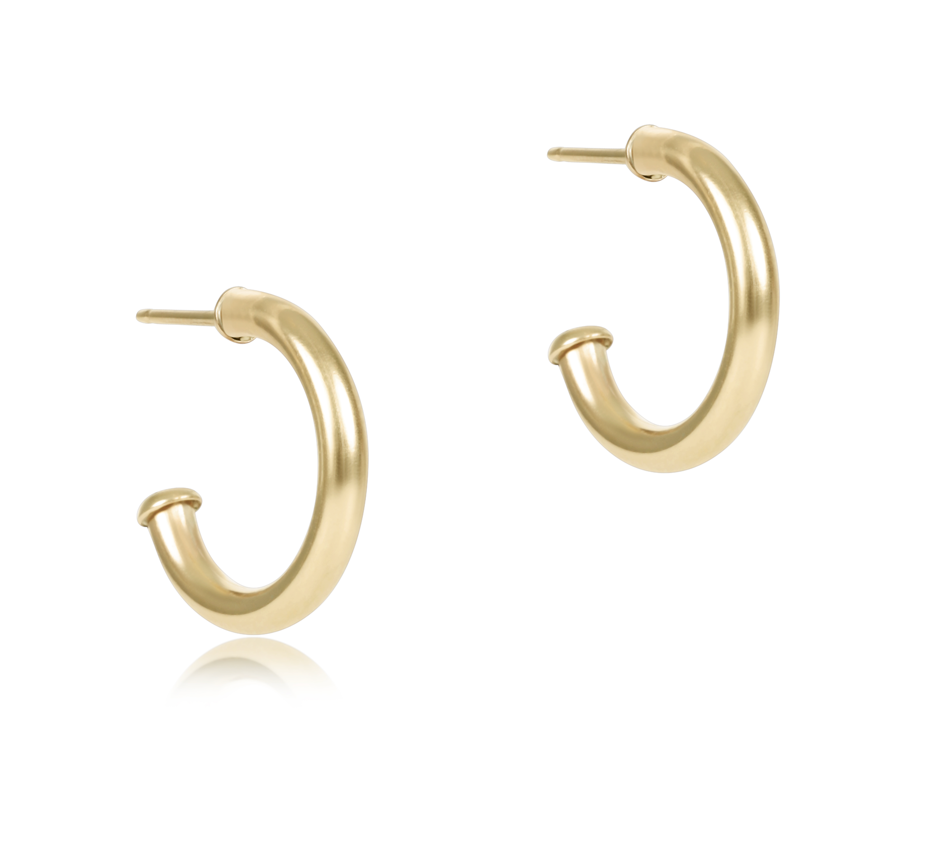 Round Gold 0.5" Post Hoop - 2mm - Smooth by enewton
