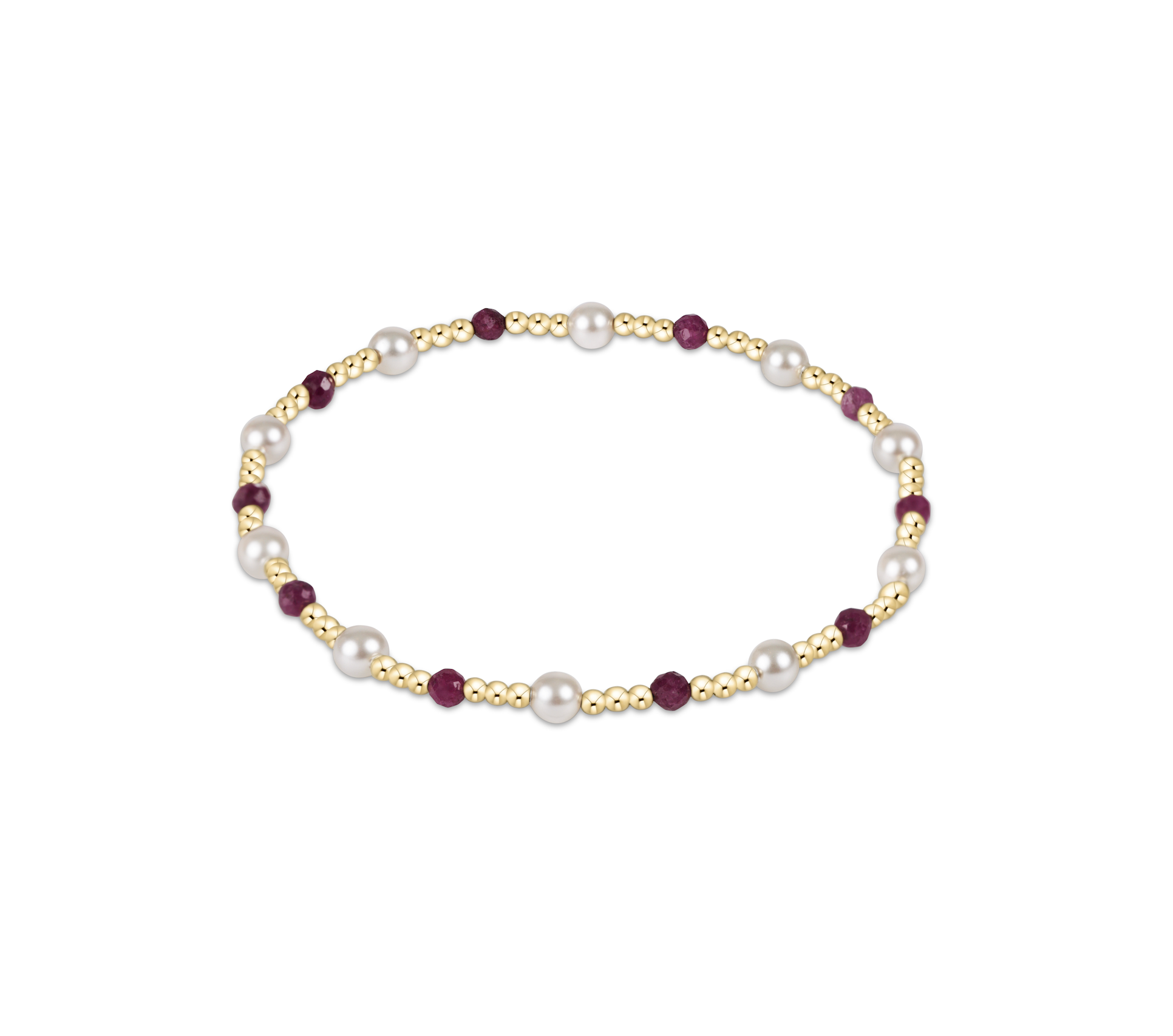 Pearl Sincerity Pattern 4mm Bead Bracelet - Ruby by enewton