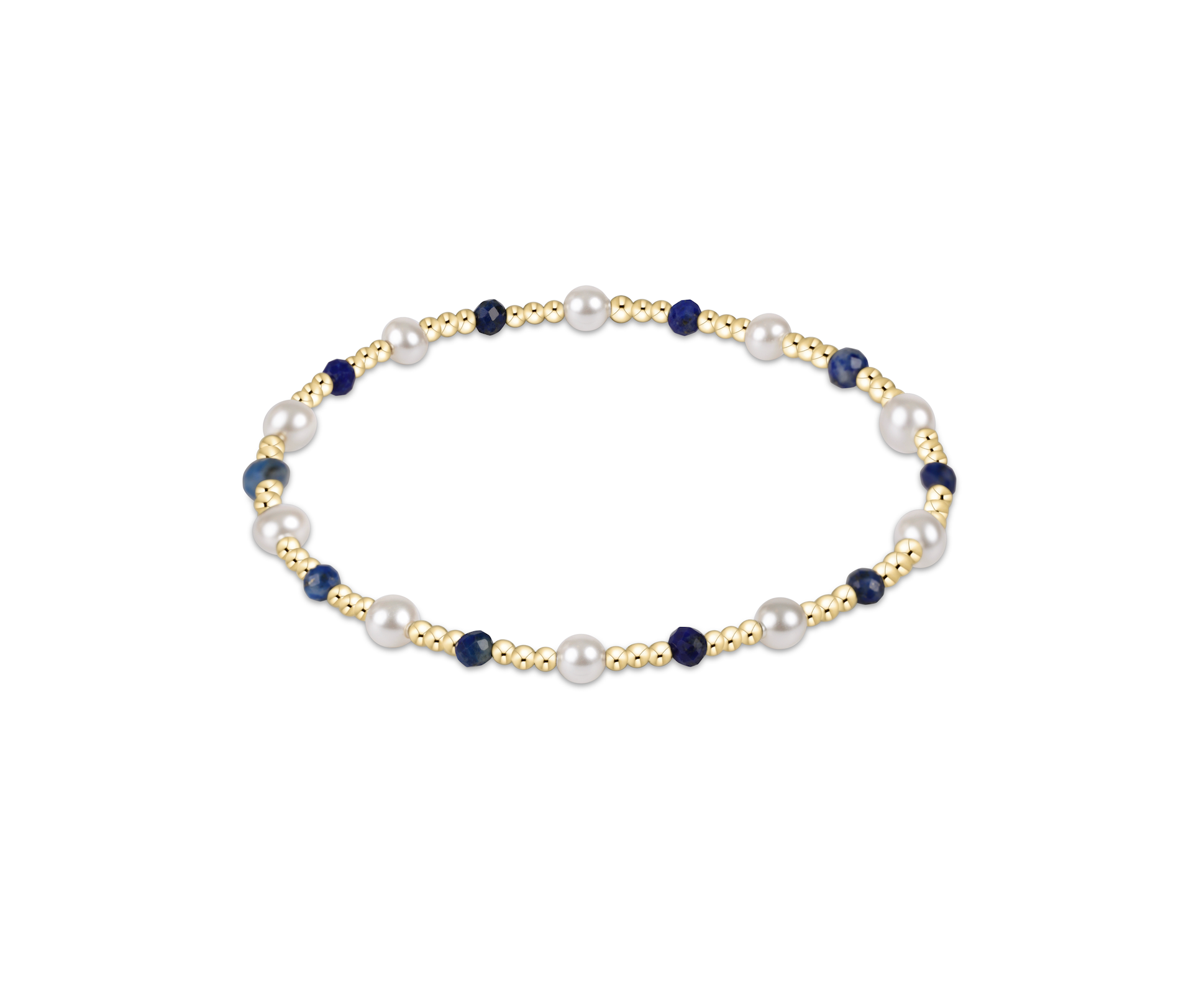Pearl Sincerity Pattern 4mm Bead Bracelet - Lapis by enewton