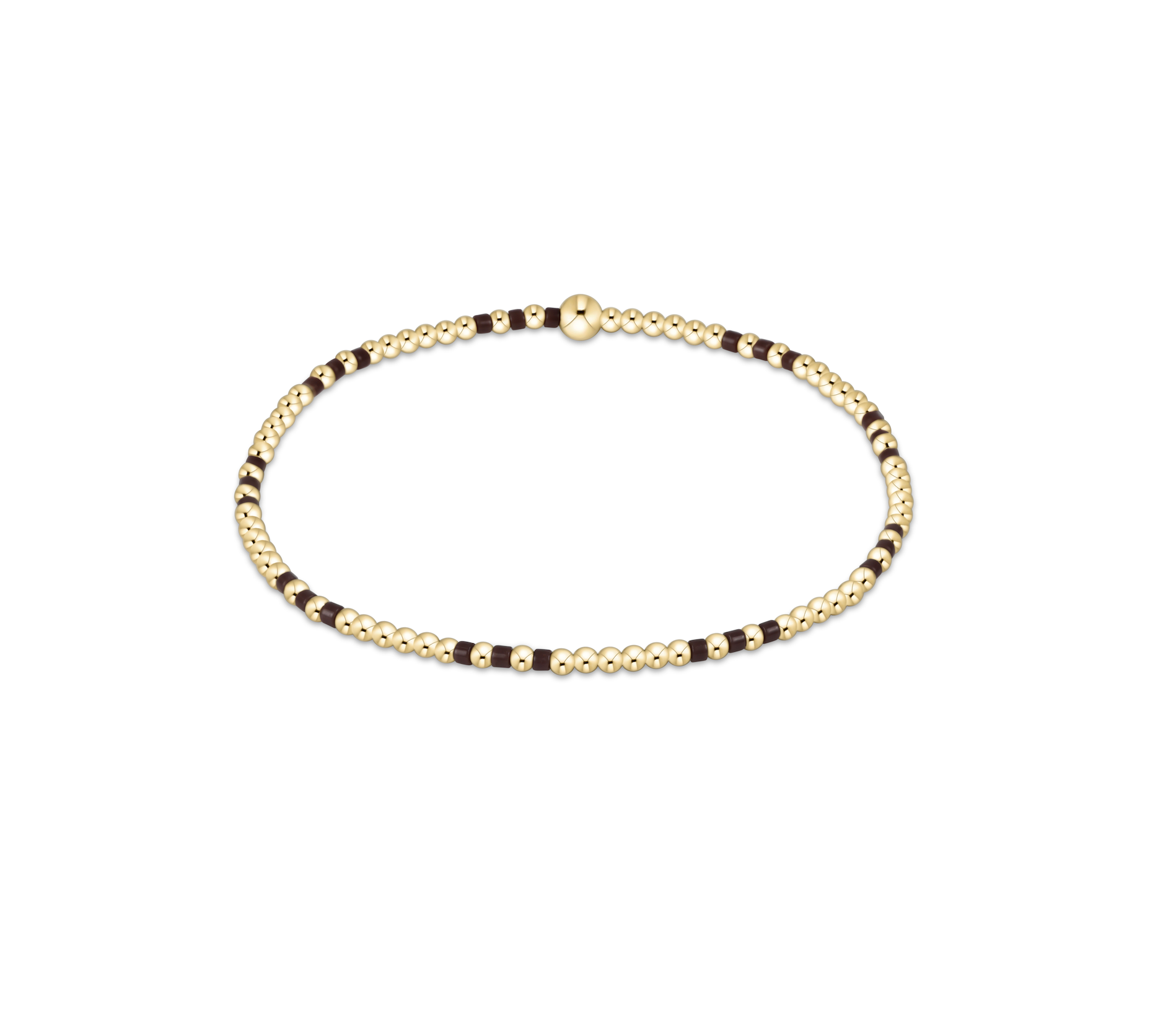 Hope Joy Pattern 2mm Bead Bracelet - Chocolate by enewton