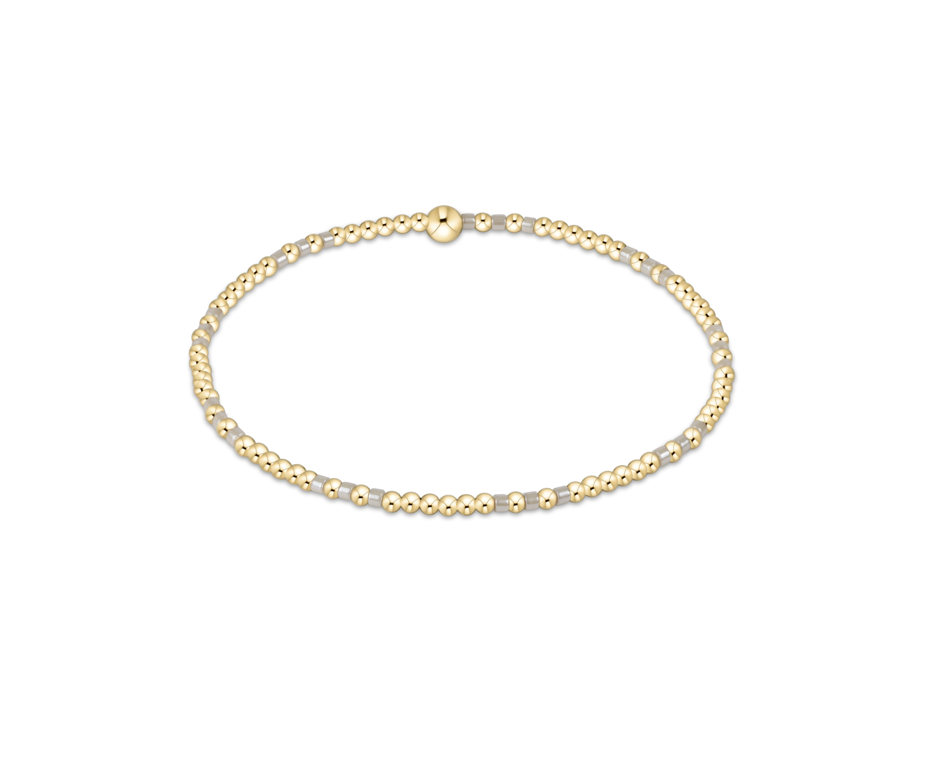 Hope Joy Pattern 2mm Bead Bracelet - Milkshake by enewton