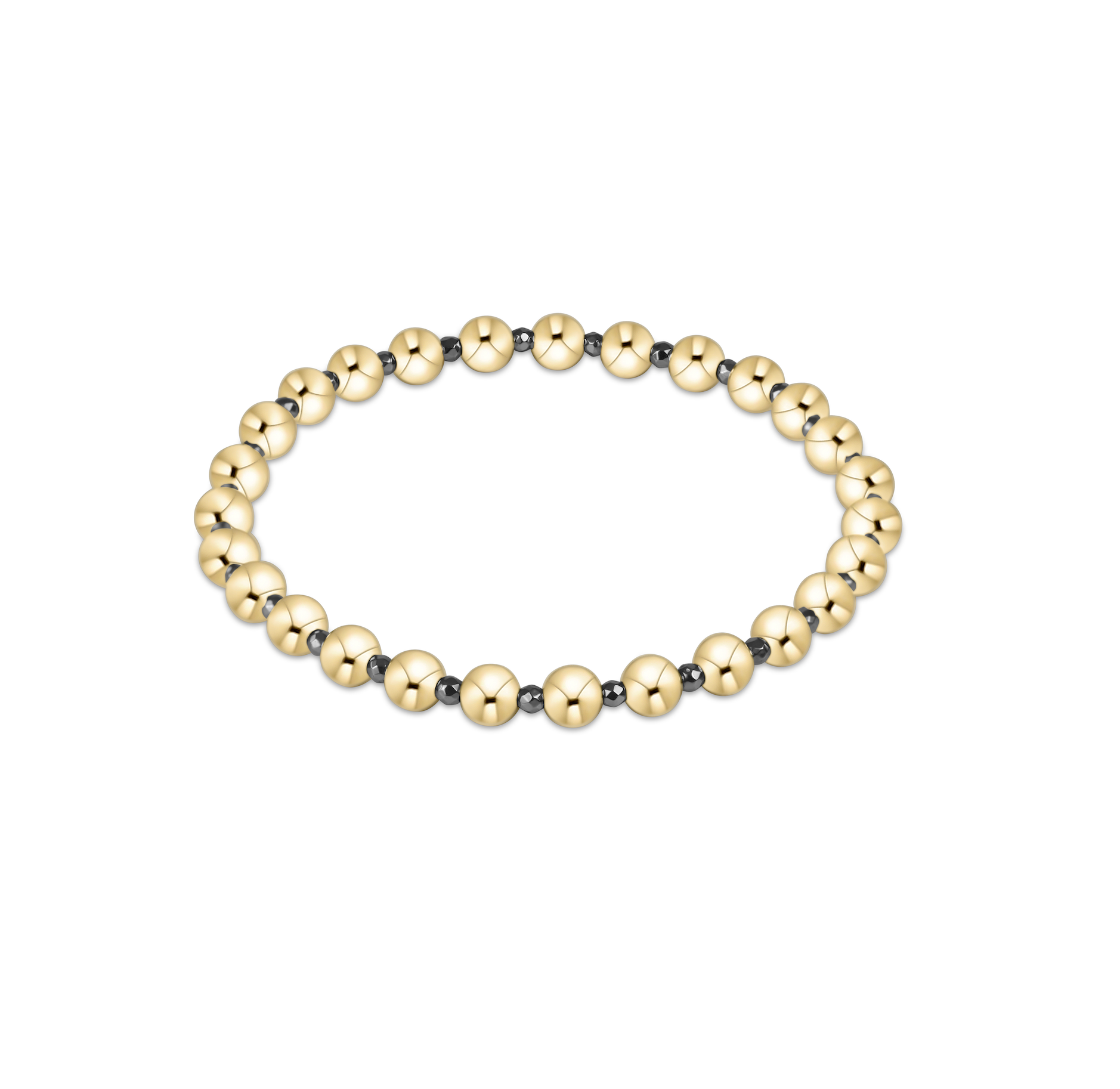 enewton Extends - Silver Faceted Hematite Grateful Pattern 5mm Bead Bracelet by enewton