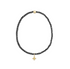 Faceted Hematite 2mm Bead Bracelet - Signature Cross Gold Charm by enewton