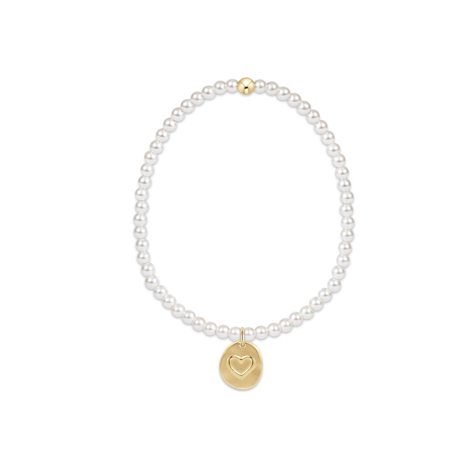 Classic Pearl 3mm Bracelet - Inspire Love Small Gold Disc by enewton