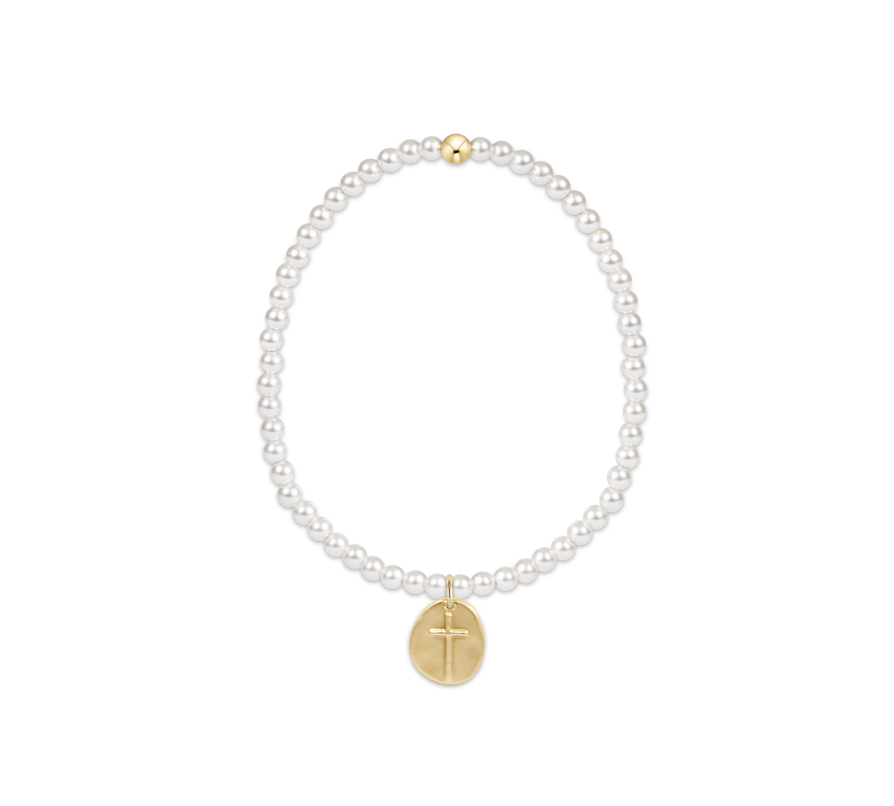 Classic Pearl 3mm Bead Bracelet - Inspire Small Gold Charm by enewton