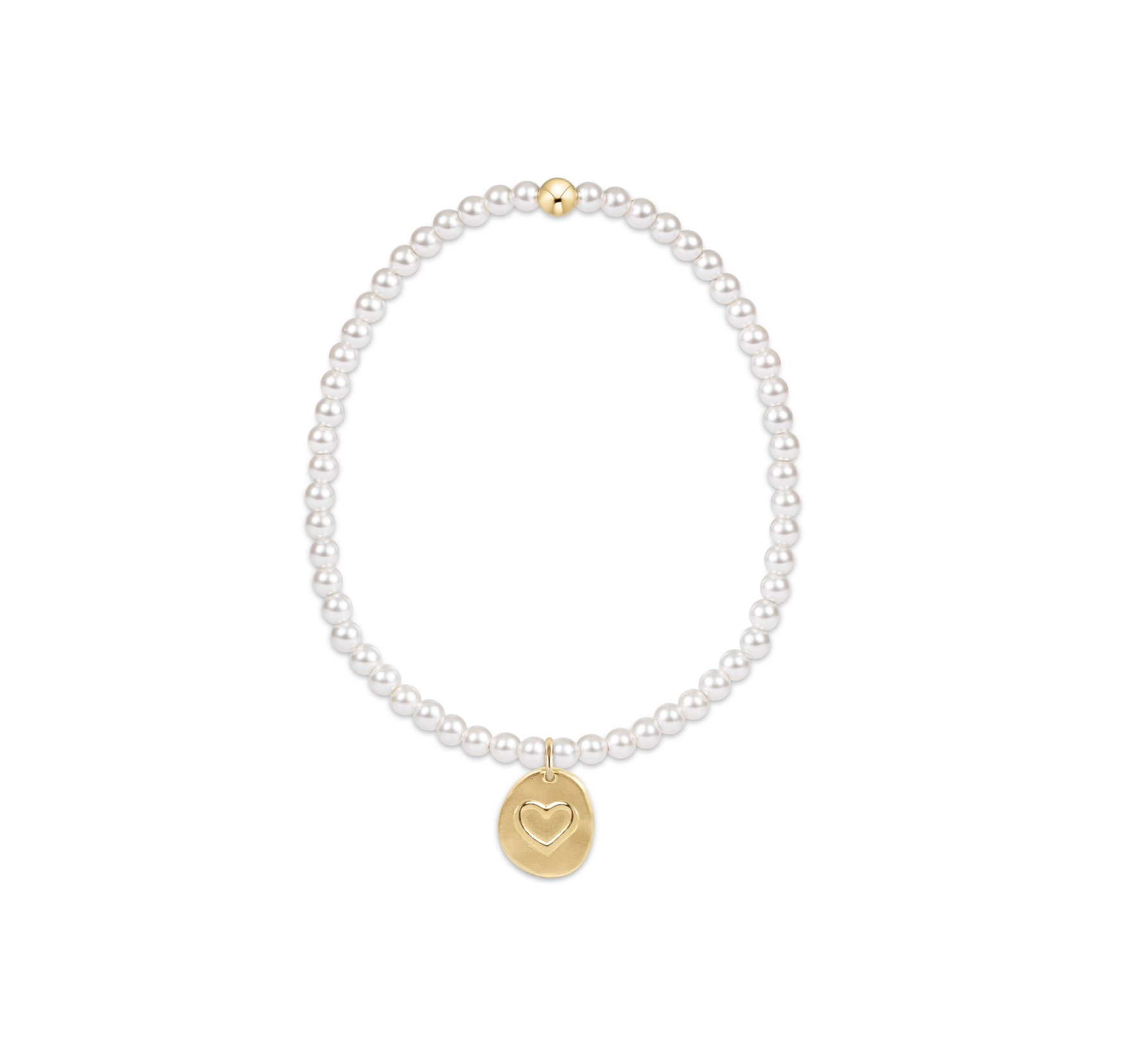 Classic Pearl 3mm Bead Bracelet - Inspire Small Gold Charm by enewton