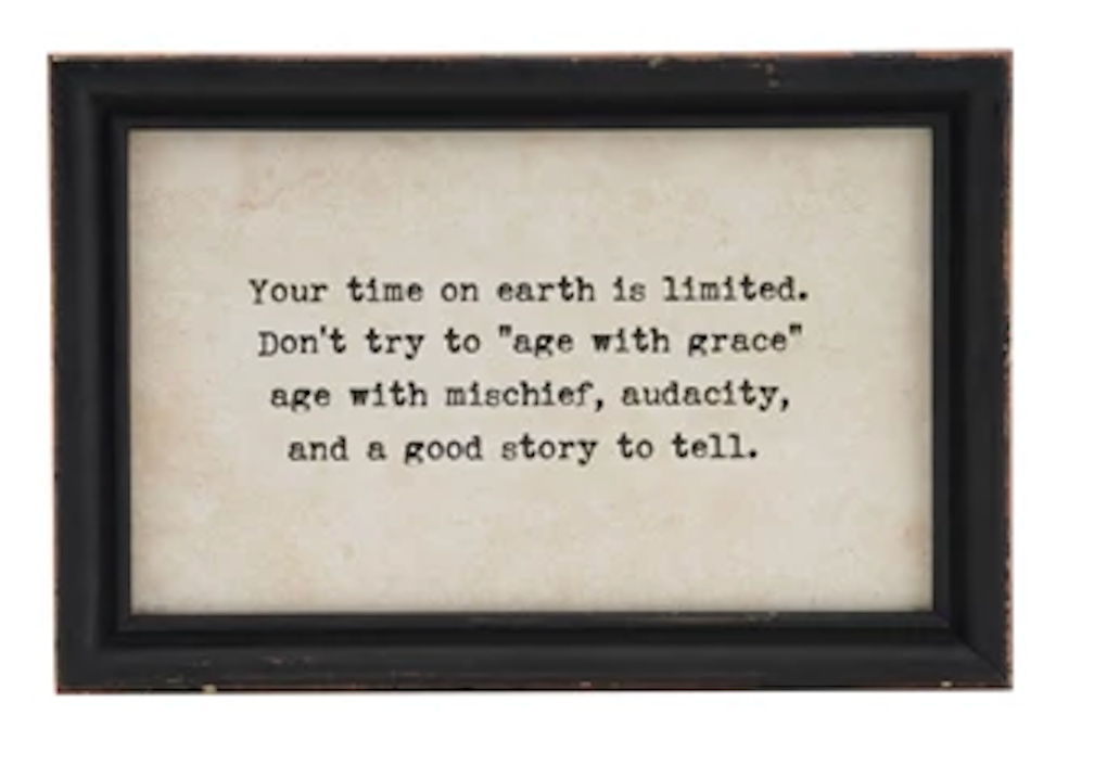 Wood Framed Wall Decor with Saying 9 by 6 inches