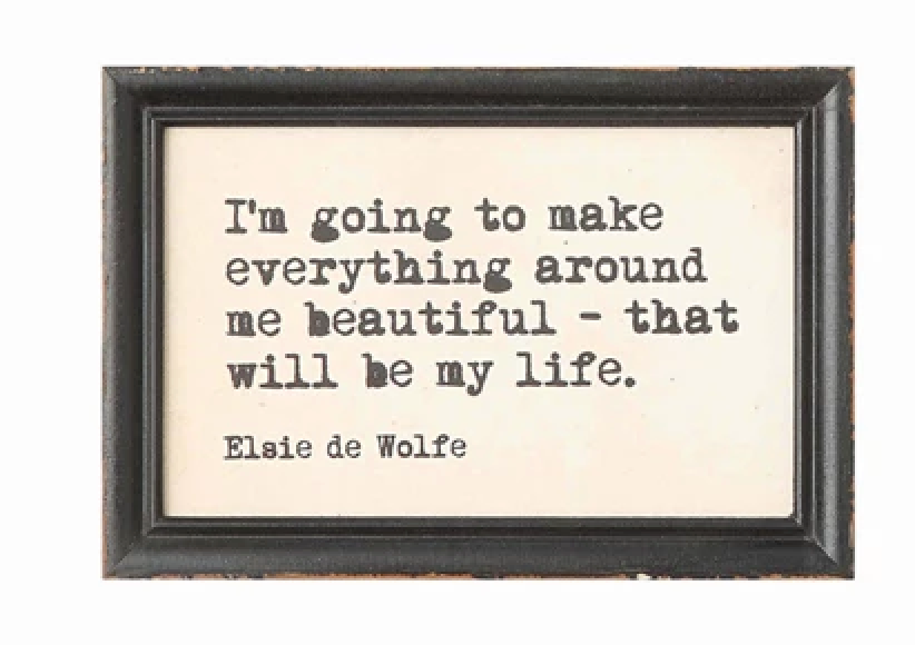Wood Framed Wall Decor with Saying 9 by 6 inches
