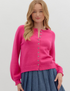 Pinky Long Sleeve Sweater Knit Cardigan