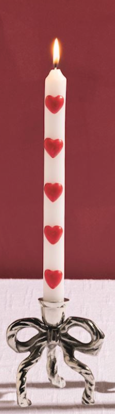 BOW HEART TAPER CANDLES-4A By Mud Pie
