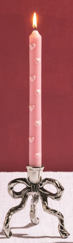 BOW HEART TAPER CANDLES-4A By Mud Pie