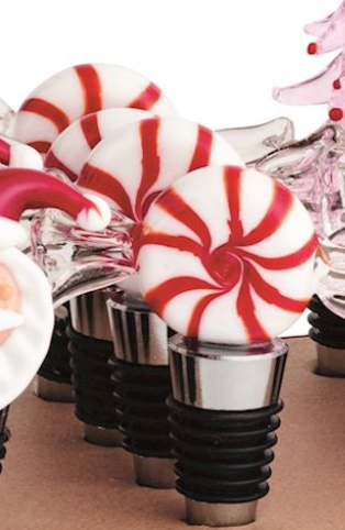 Christmas Glass Bottle Stoppers By Mud Pie