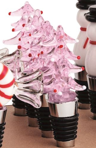 Christmas Glass Bottle Stoppers By Mud Pie