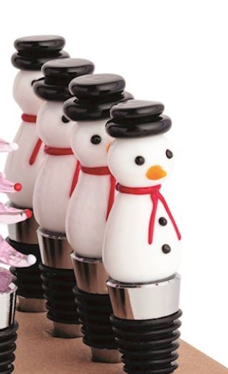 Christmas Glass Bottle Stoppers By Mud Pie