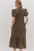 Floral Pleated Puff Sleeve Ruffle Dress