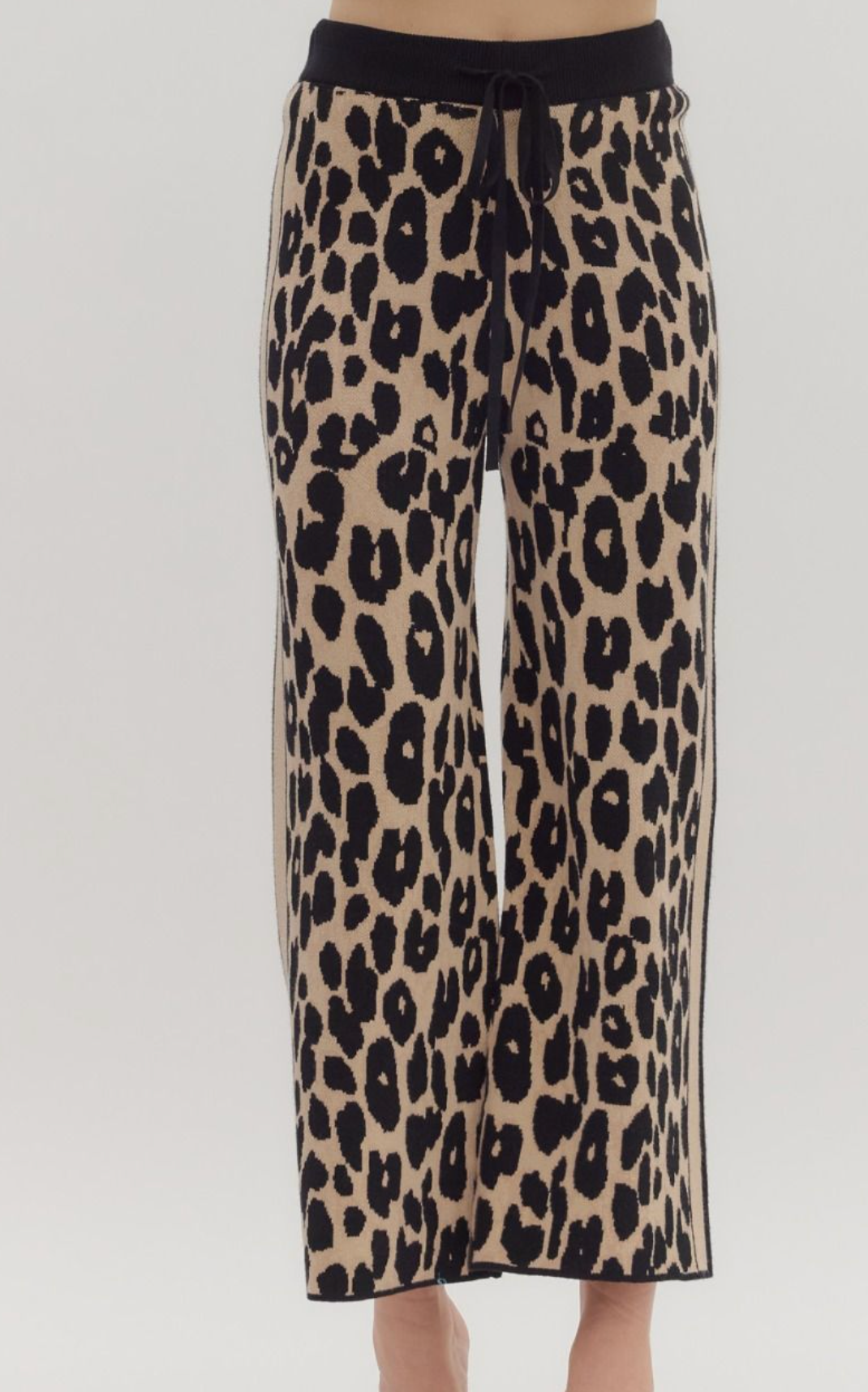 Sheri Animal Print Crop Sweater Knit Pant