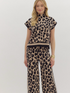 Sheri Animal Print Crop Sweater Knit Pant