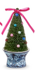 6" Bottle Brush Trees in Chinoiserie Pot Ornament