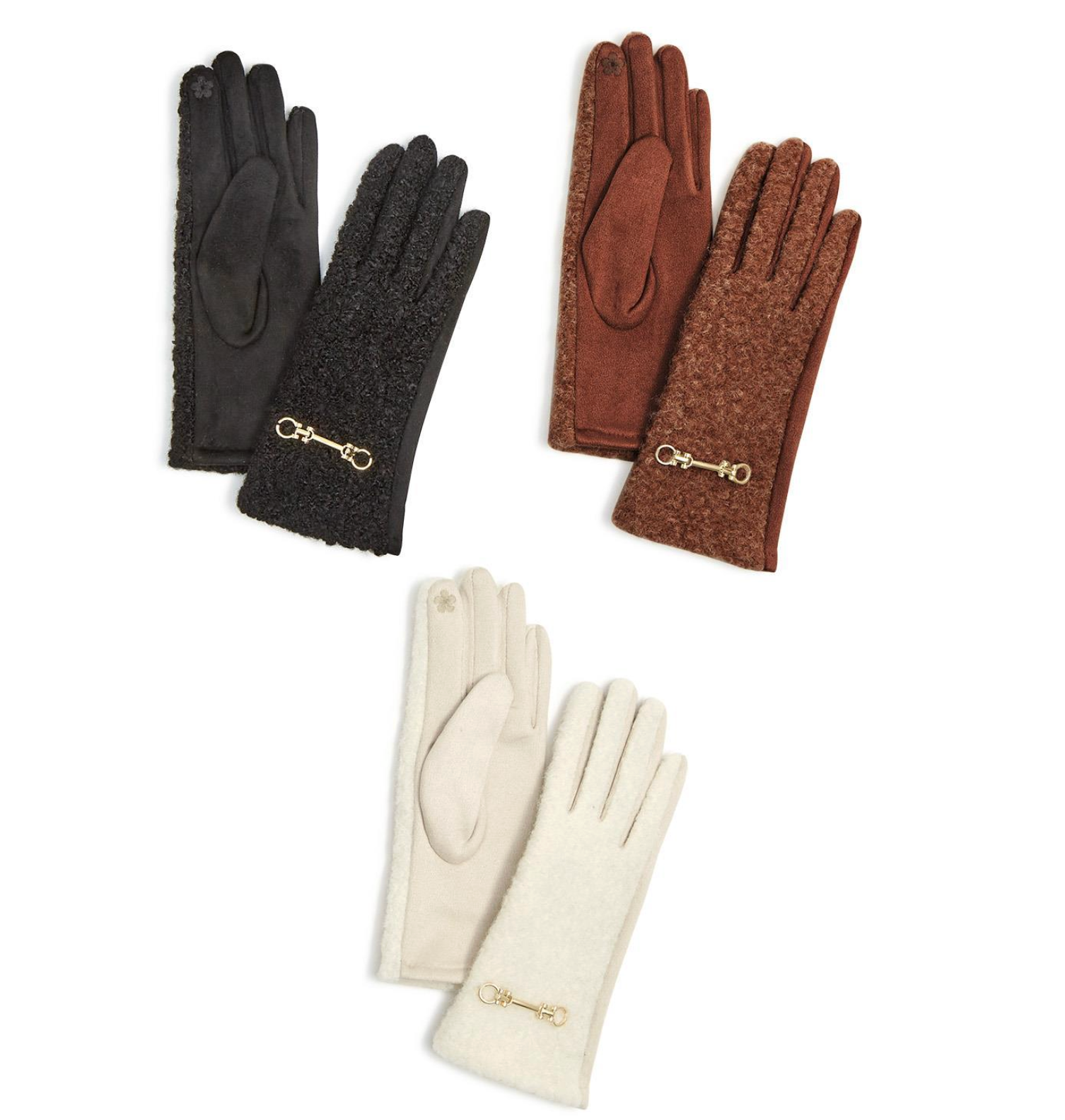 Plush Gloves with Metal Keeper