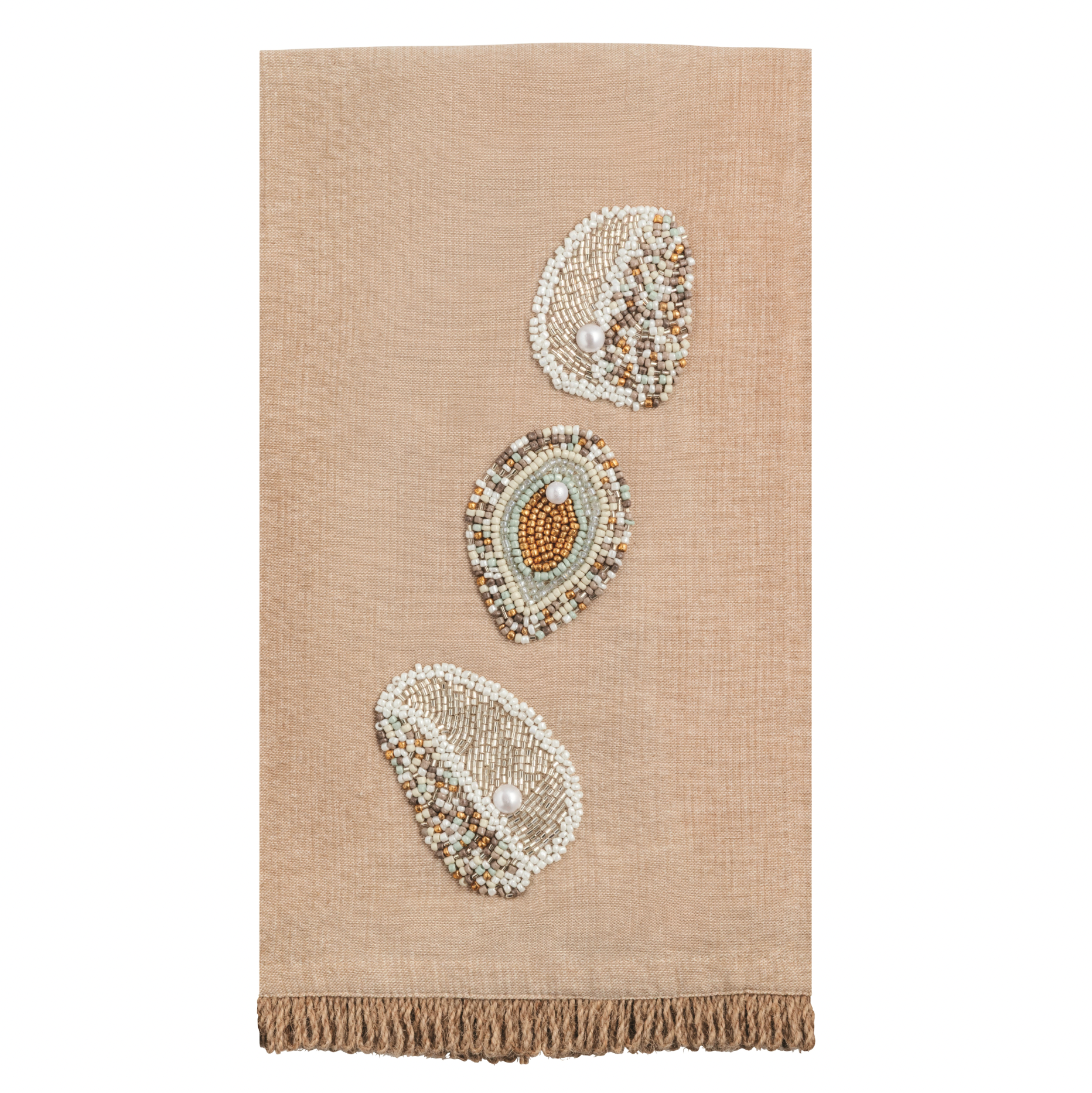 Chambray Beaded Oyster Towel