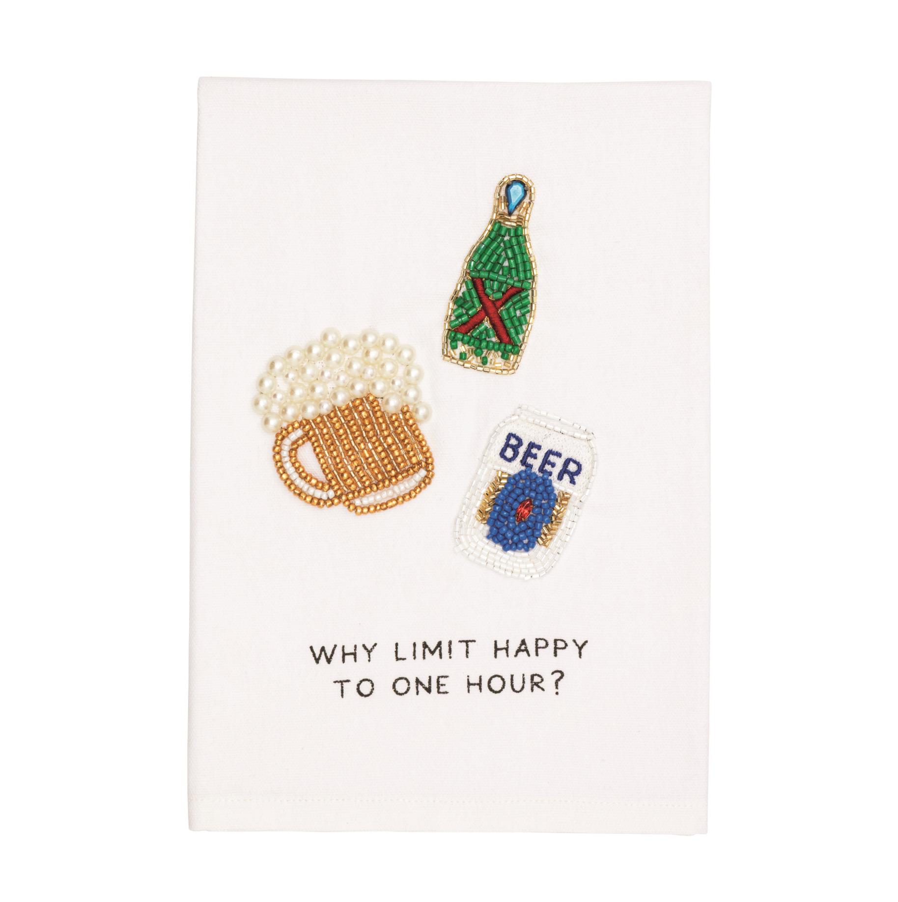 Happy Hour Beaded Bar Towel