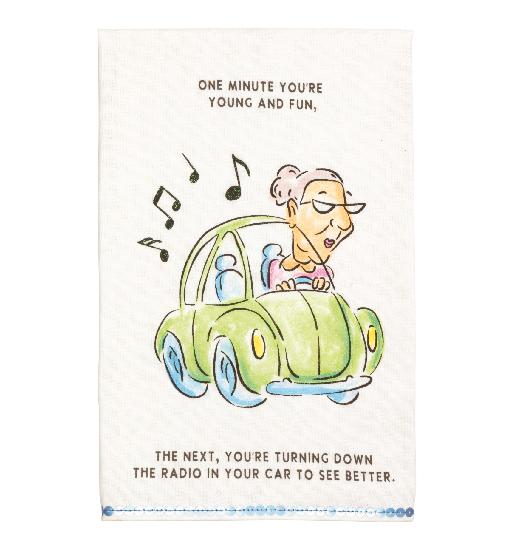 Car Glitter Birthday Towel