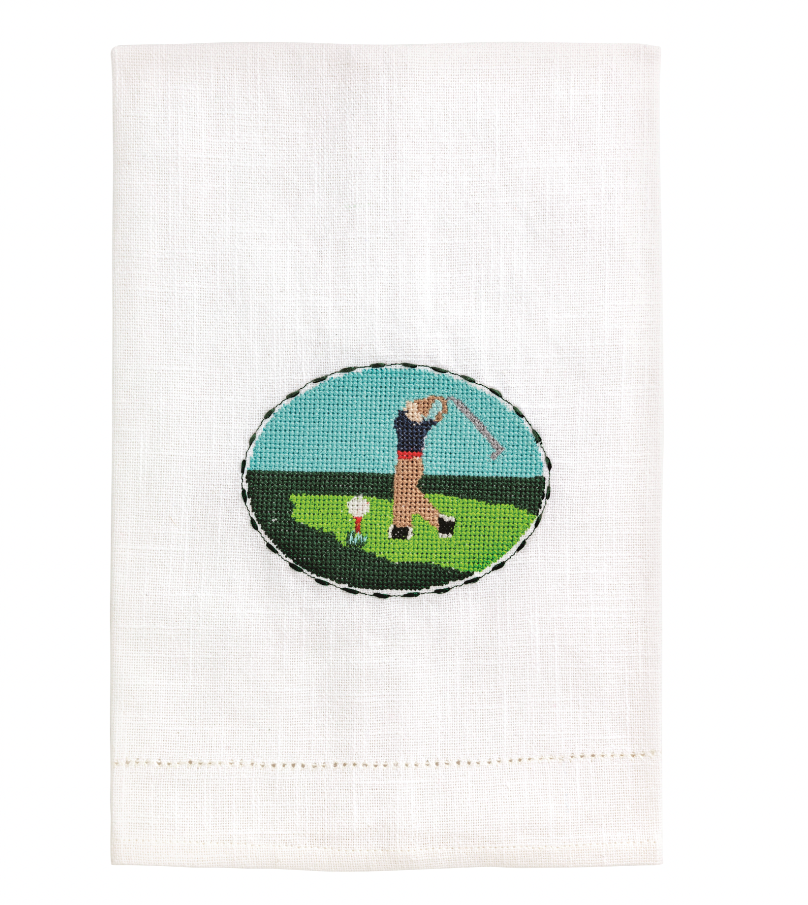 Golfer Needlepoint Towel