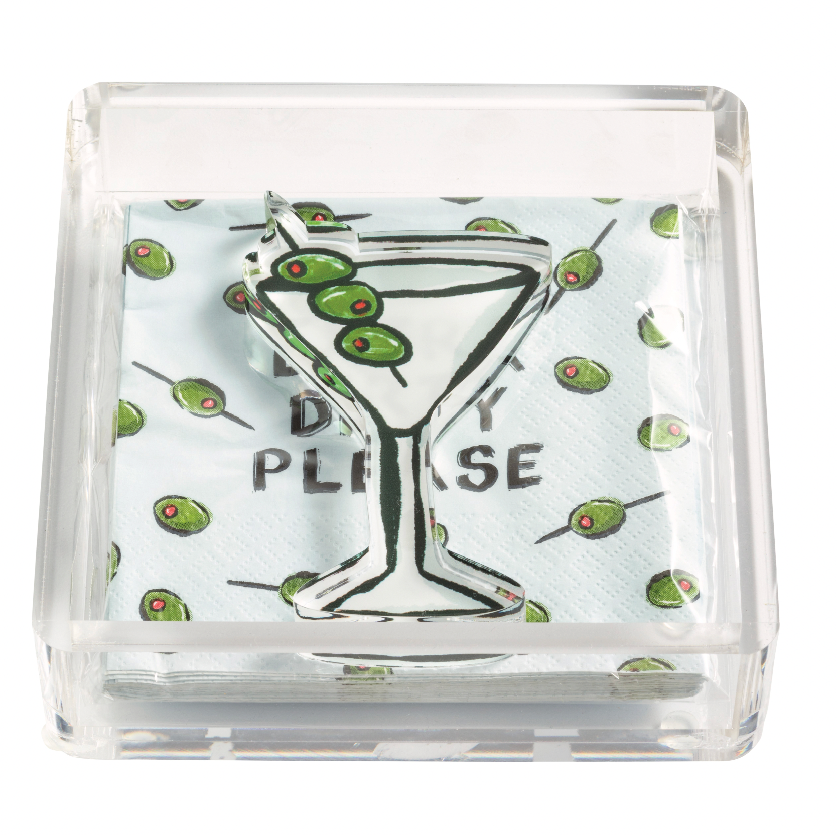 Martini Napkin Holder & Weight Set