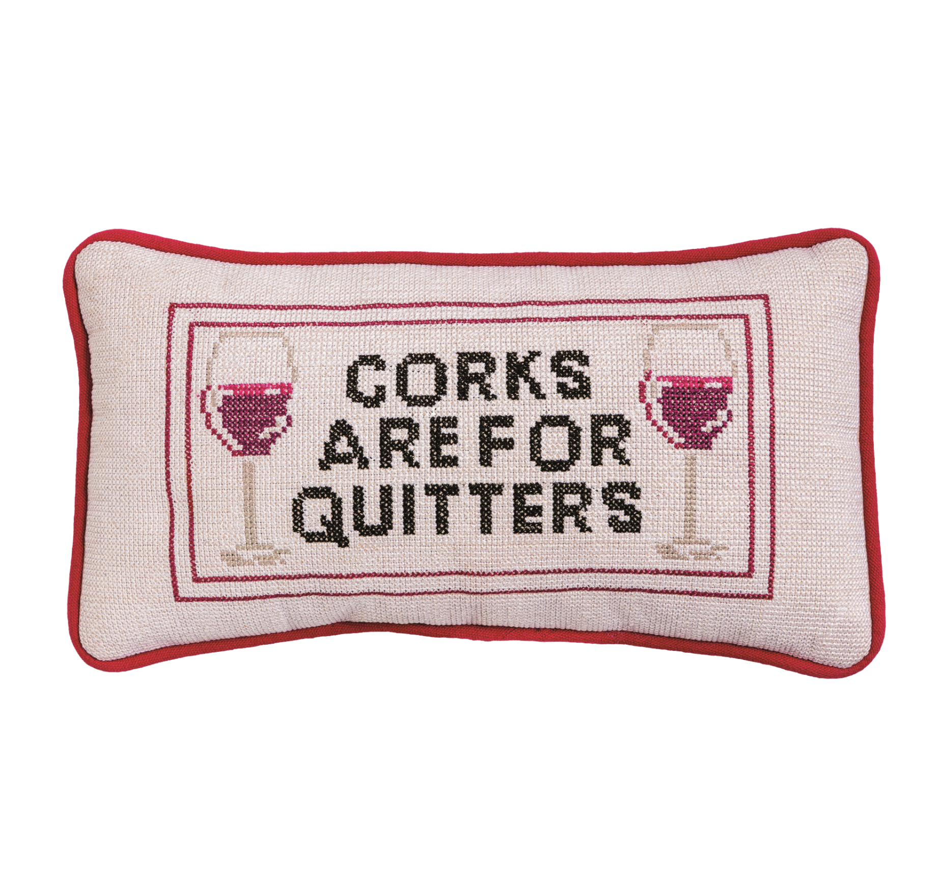 Corks Needlepoint Pillow