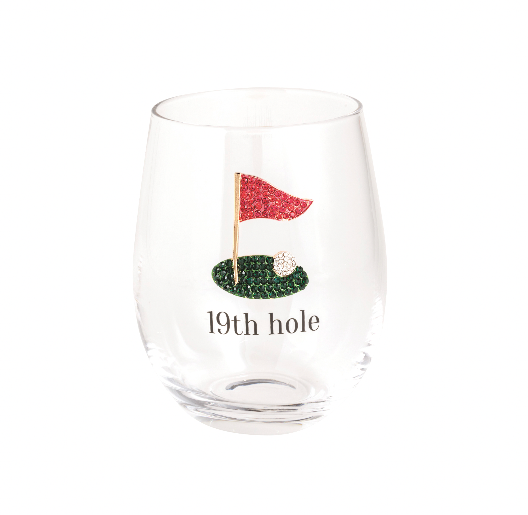 Flag Jeweled Golf Wine Glass