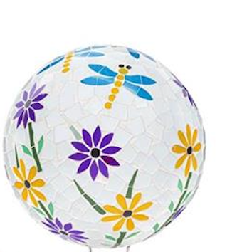 10" Mosaic Glass Gazing Balls by Evergreen - view 2