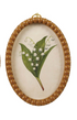 Framed Glass Wall Decor with Gold Ring Hanger, 2 Styles