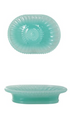 Embossed Milk Glass Footed Soap Dish, 4 Styles