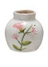 Hand-Painted Stoneware Vase with Flower, 4 Styles (Each One Will Vary)