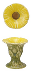 Stoneware Flower Shaped Taper Holder, 3 Styles (Each One Will Vary)