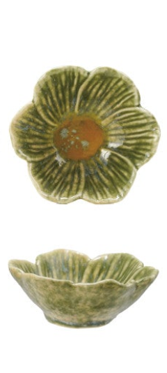 Stoneware Flower Shaped Bowl, Reactive Glaze, 6 Colors (Each One Will Vary)