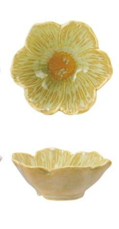 Stoneware Flower Shaped Bowl, Reactive Glaze, 6 Colors (Each One Will Vary)