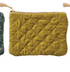 Quilted Cotton Velvet Zip Pouch w/ Metallic Thread Embroidery & Tassel, 6 Colors