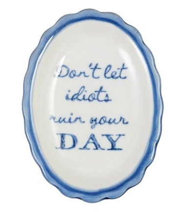 Stoneware Scalloped Dish with Saying