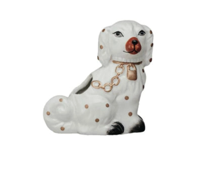 Ceramic Staffordshire Dog Shaped Toothpick Holder, 2 Styles