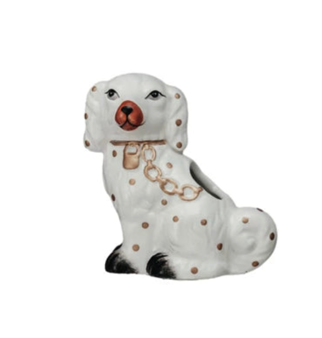 Ceramic Staffordshire Dog Shaped Toothpick Holder, 2 Styles