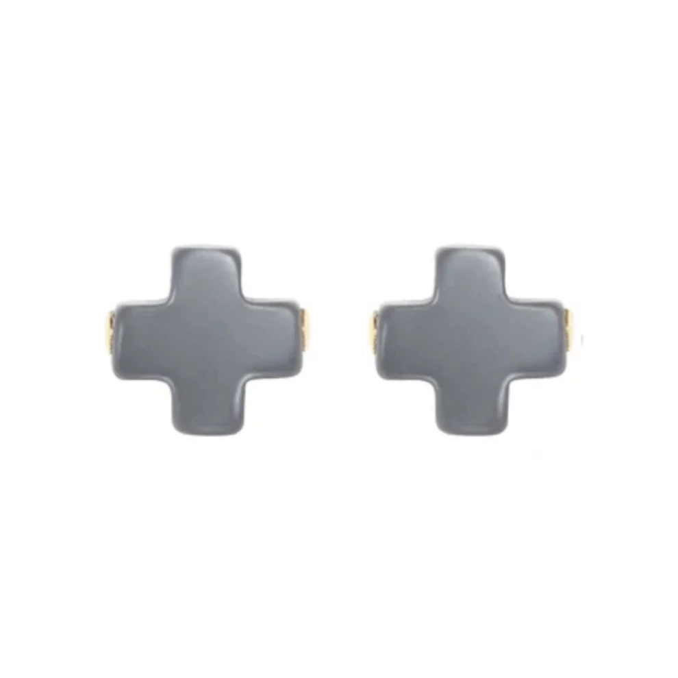 signature cross studs - charcoal by enewton - A. Dodson's