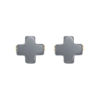 signature cross studs - charcoal by enewton