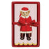 Red ceramic guest napkin tray with Merry Bear napkins and a velvet bow