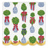 Holiday Topiaries cocktail tray set styled on a bar cart