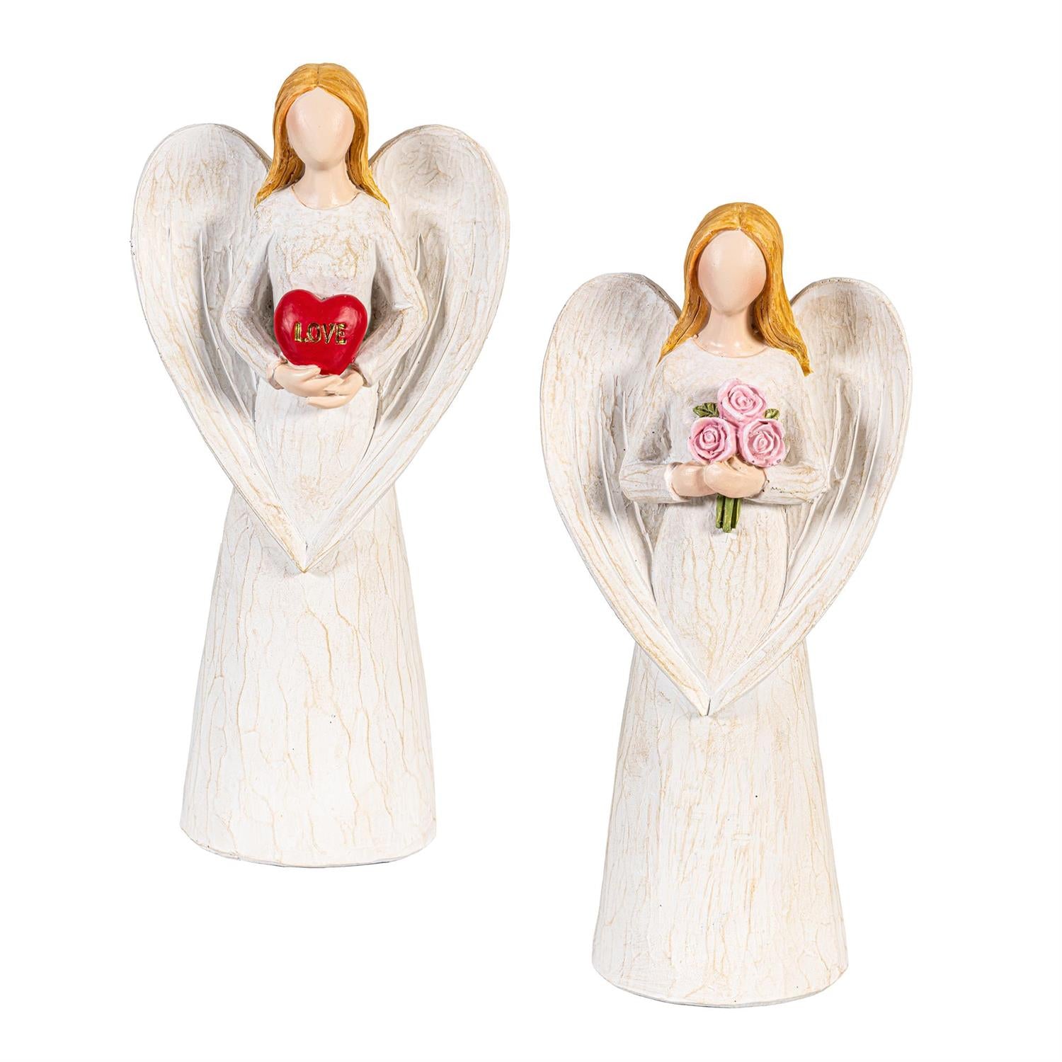Resin Angel wit Icon, 7.25"H