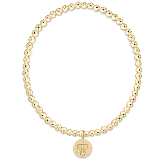 enewton extends - gameday ecollegiate classic gold 3mm bracelet -texas a&m disc